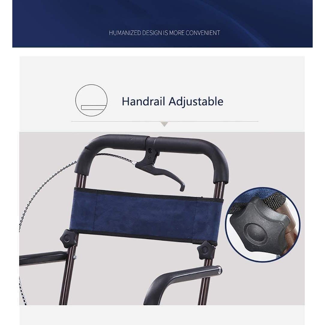 Andador para ancianos, Rollator Mobility Walker, Rollator con un caminante plegable de 4 ruedas con un respaldo removible viene con asiento acolchado, mango ergonómico de canasta de almacenamiento(Col