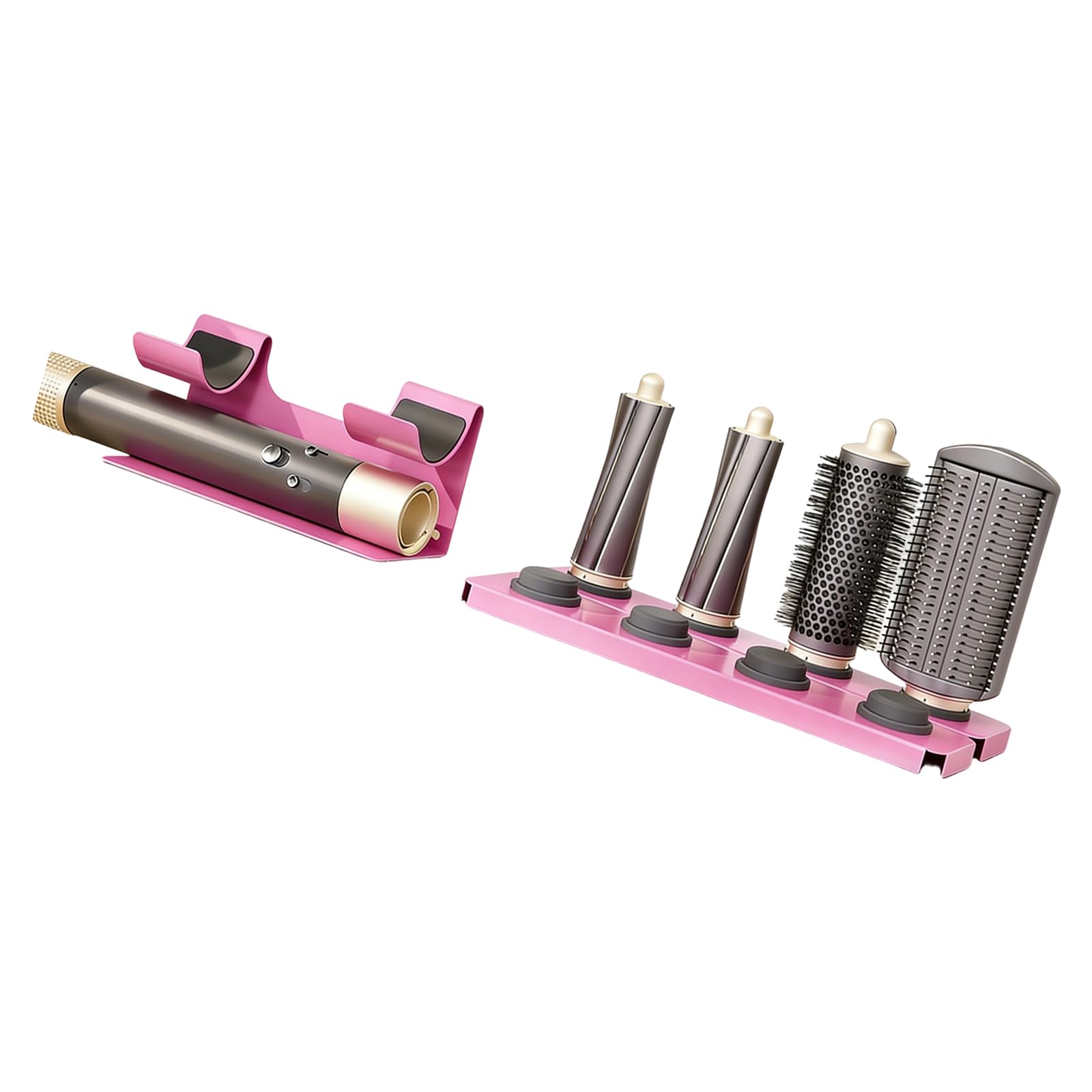 Einfache Installation des Föhnhalters ohne Löcher erforderlich, ideal für Badezimmer oder Schlafzimmer, magnetisches Föhnregal