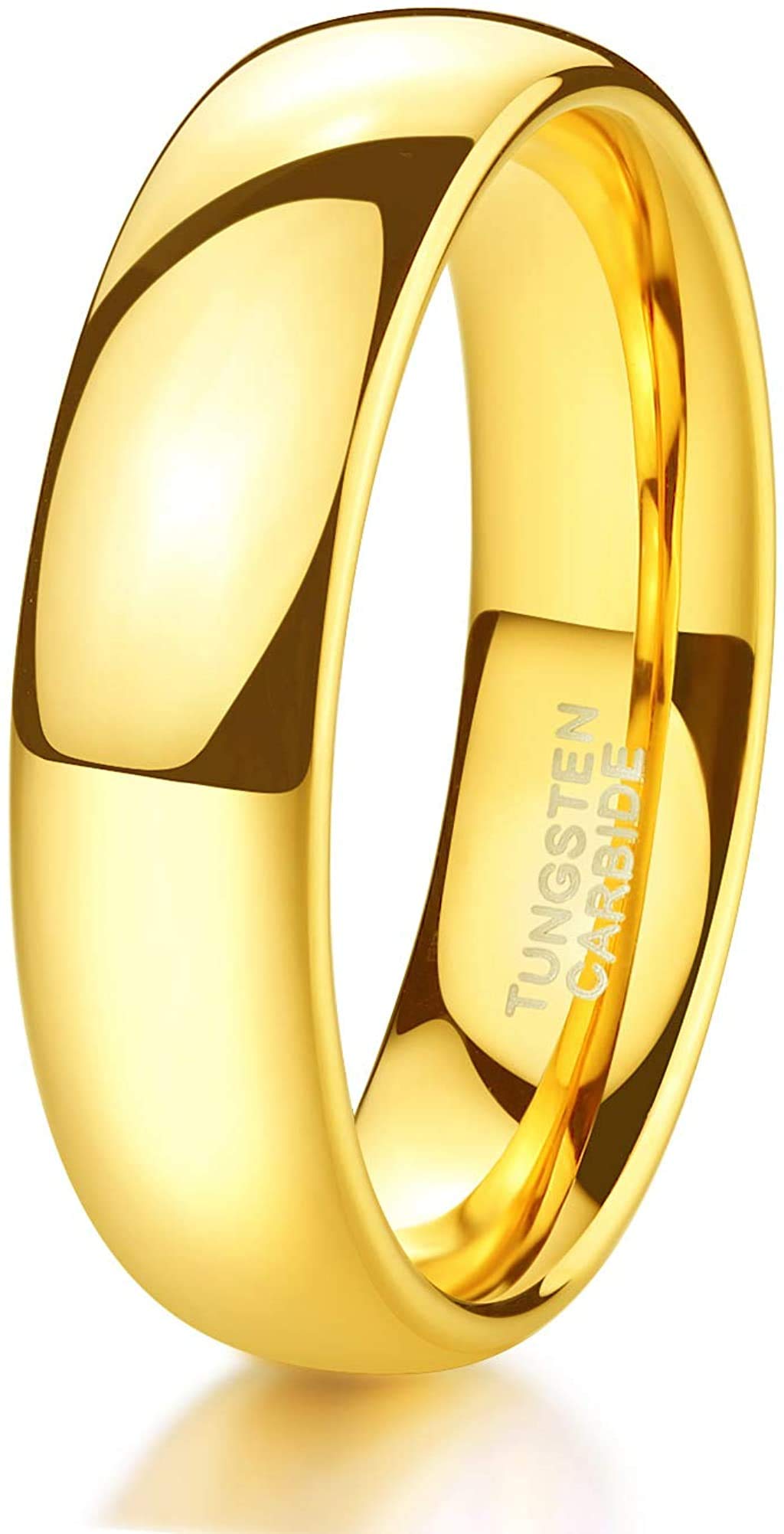 2mm 4mm 6mm 8mm White Tungsten Wedding Ring Band for Women Men High Polish Dome Comfort Fit Size 4-15