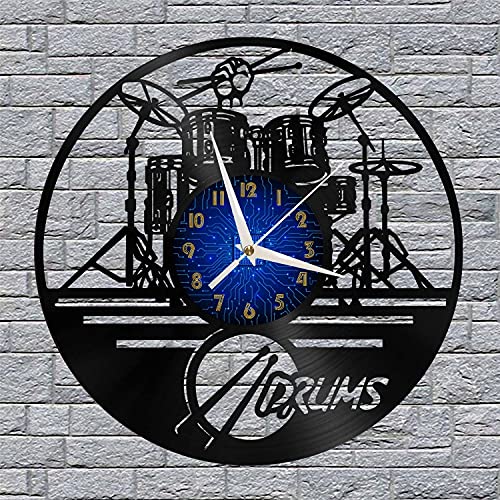 Horloge Murale Vinyle Grand Format Décor Tambours Moderne - 3