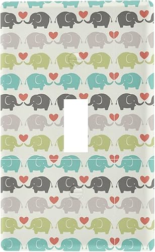 Cubierta decorativa para interruptor de luz de elefante de dibujos animados, toma de receptáculo, protector de placa de pared de plástico para