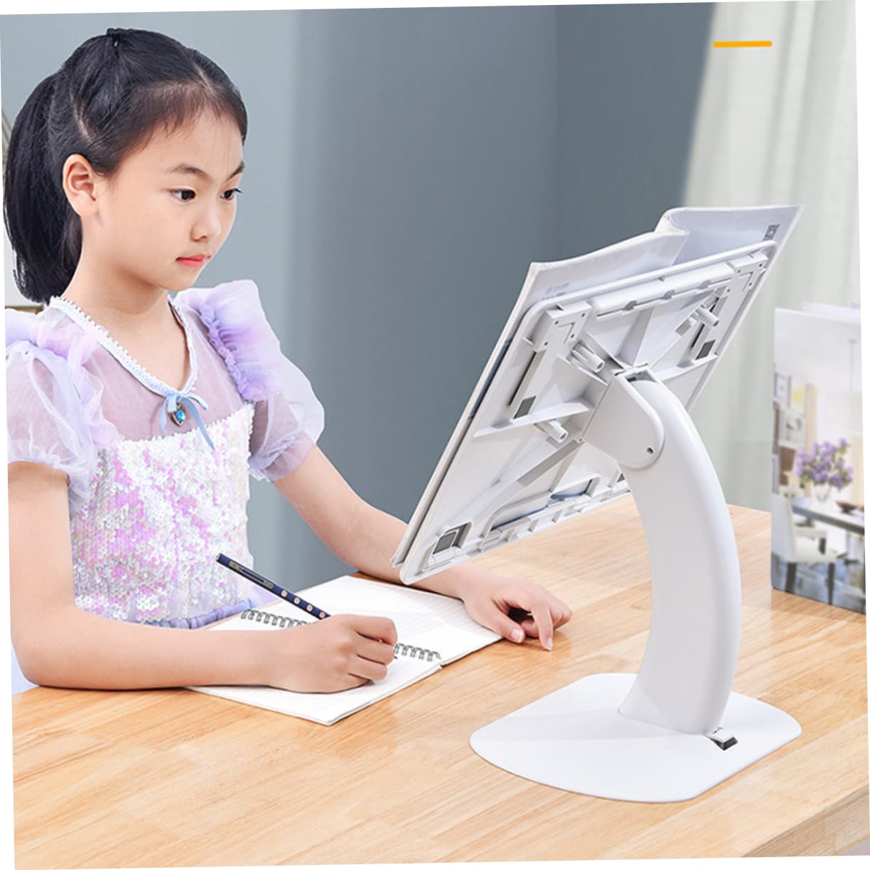 HEMOTON Soporte Ergonómico para Portátil Blanco de PC Ángulo Ajustable de 4 Niveles y Plegable, Adecuado para Escritorio y Reducción de Presión Cervical