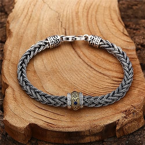 S925 Sterling Silver Passepartout Bracelet, Men's And Women's Vintage Passepartout Braided Bracelet2