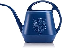 Fasmov 1 Gallon Plastic Watering Can with Long Spout & Ergonomic Handle - Durable Blue Garden Waterer for Indoor Outdoor Plants