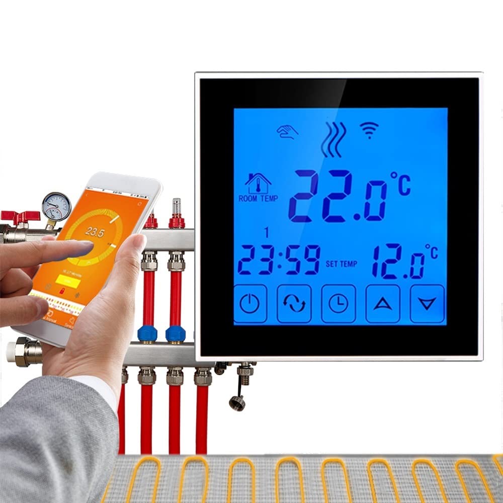Termometro da interno igrometro digitale Smart House Wifi Programmable App Controller dell'interruttore di temperatura del termostato di riscaldamento dell'acqua intelligente for pavimento caldo Con d