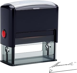 ROSEEKA Sello automático de tinta personalizable, firma personalizada y hasta 6 líneas, 3 tamaños, 10 colores de tinta, sellos de etiquetas comerciales, para oficina, profesor