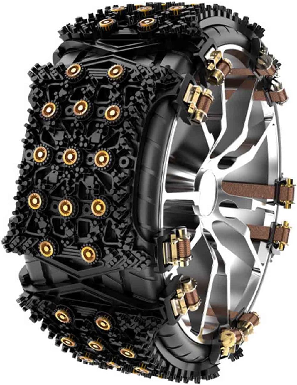 4 Pcs Car Snow Chains, Compatible with Audi Q4 SQ2 RS Q3 SQ8, Adjustable Emergency Anti-Skid Emergency Traction Tyre Chain,Black