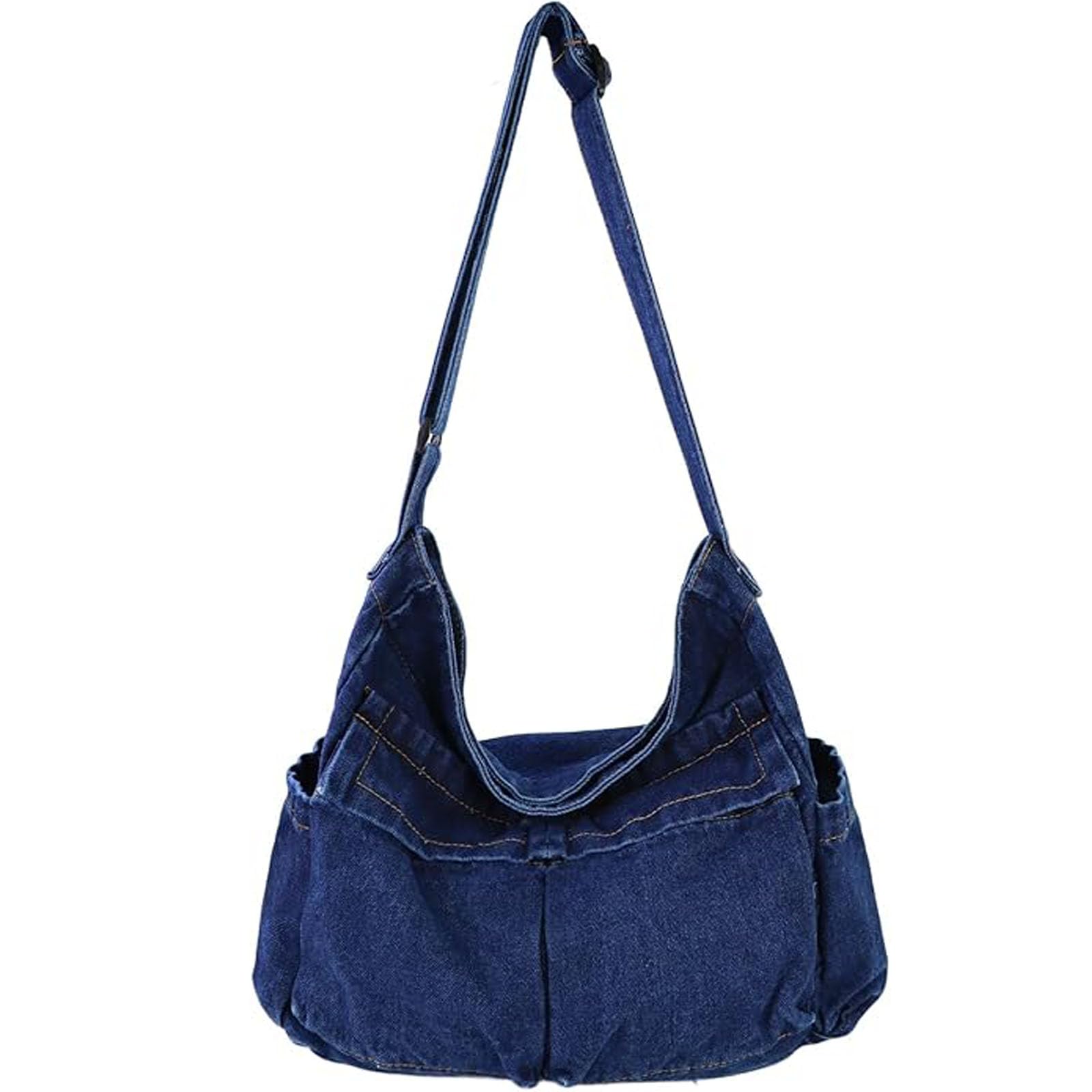 srkspyfd Denim Bags for Women Handbags, Messenger Bag for College and Daily Use, Canvas Bag for Travel and Casual Outings, Dark Blue Denim Messenger Bag-picture-40