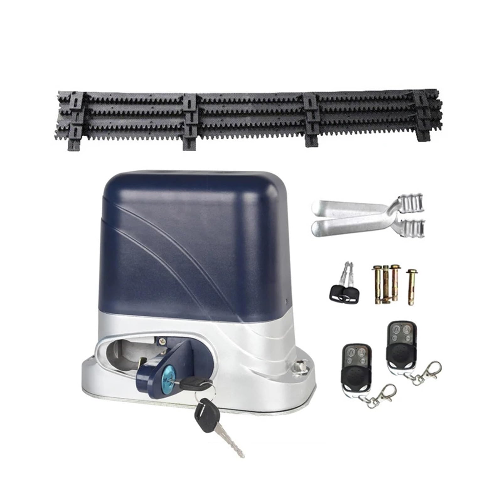 Operador de Control remoto con Motor de abridor de puerta corredera automático eléctrico con estante de nailon de 4M, Kit completo de 1200KG