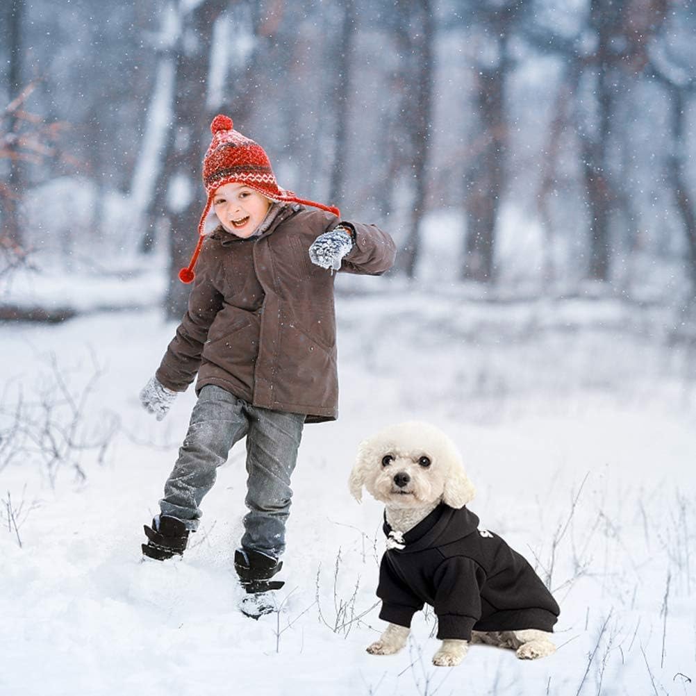 Dog Hoodie with Fleece Lining - Hooded Sweatshirt for Cold Weather Protection(Black 2XL)