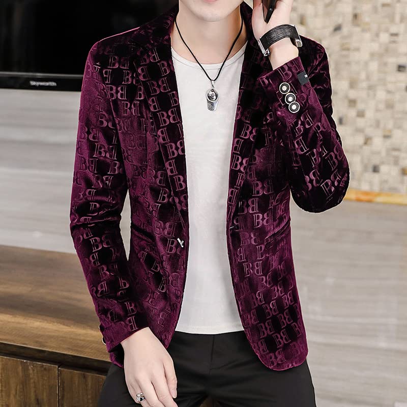 Men's Velvet Suit Jacket Casual Button Slim Fit Sport Business Coat Fashion Work Blazer Fashion Jackets2