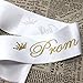 Ikooo 2 Pcs Prom King and Queen Satin Sash Gold Letter with Crown Sash
