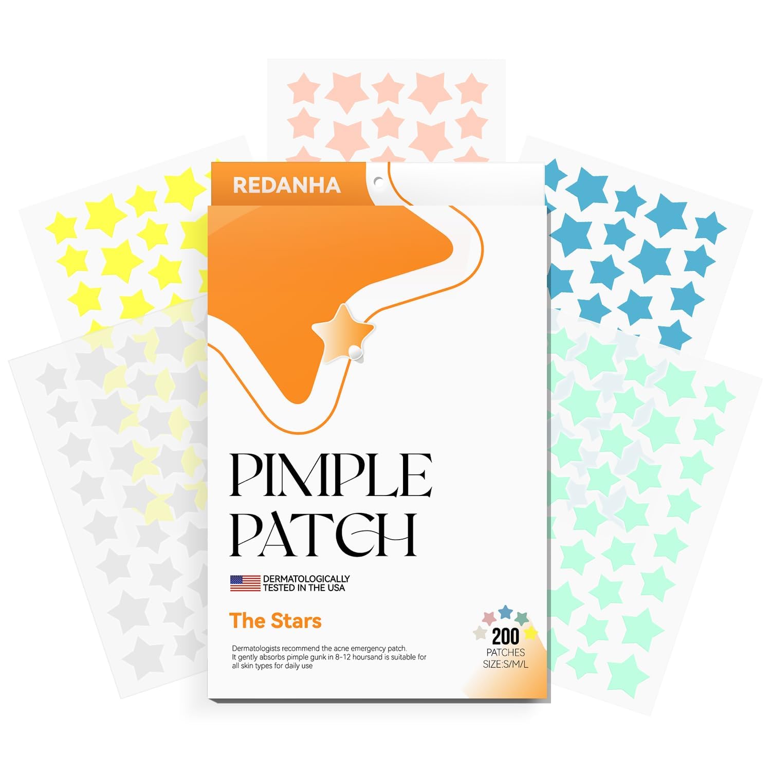 200 Count Star Pimple Patches for Face Hydrocolloid Acne Pimple Patches with Tea Tree Oil for Party Gift