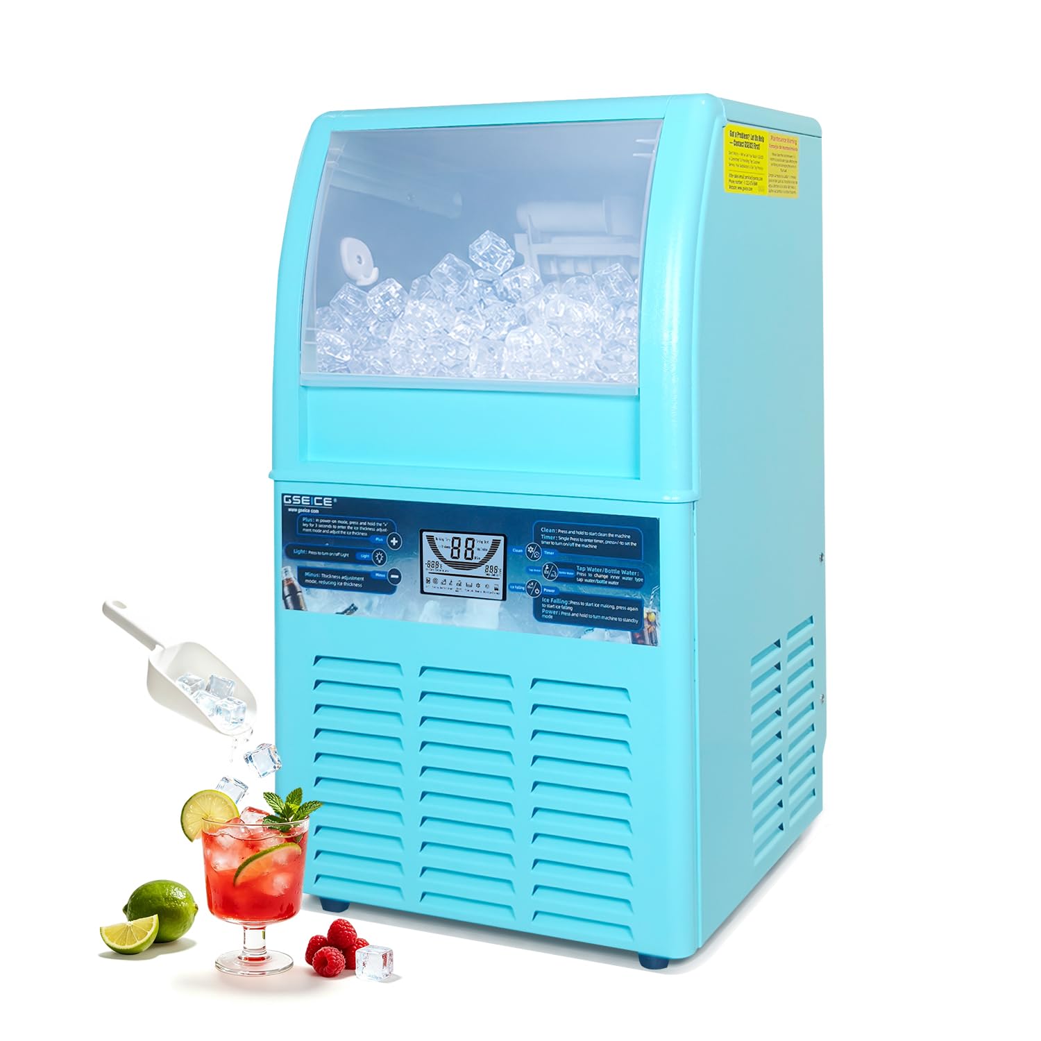 GSEICE Commercial Ice Maker Machine, 80lbs/24H, 32 Cubes in 8-12 Mins