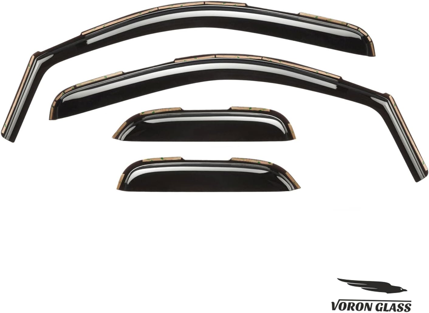 Voron Glass in-Channel Extra Durable Rain Guards for Chevrolet (Chevy) Silverado 2500HD/3500HD 2007-2014 Extended Cab, Window Deflectors, Vent Window Visors, 4 Pieces - 200270
