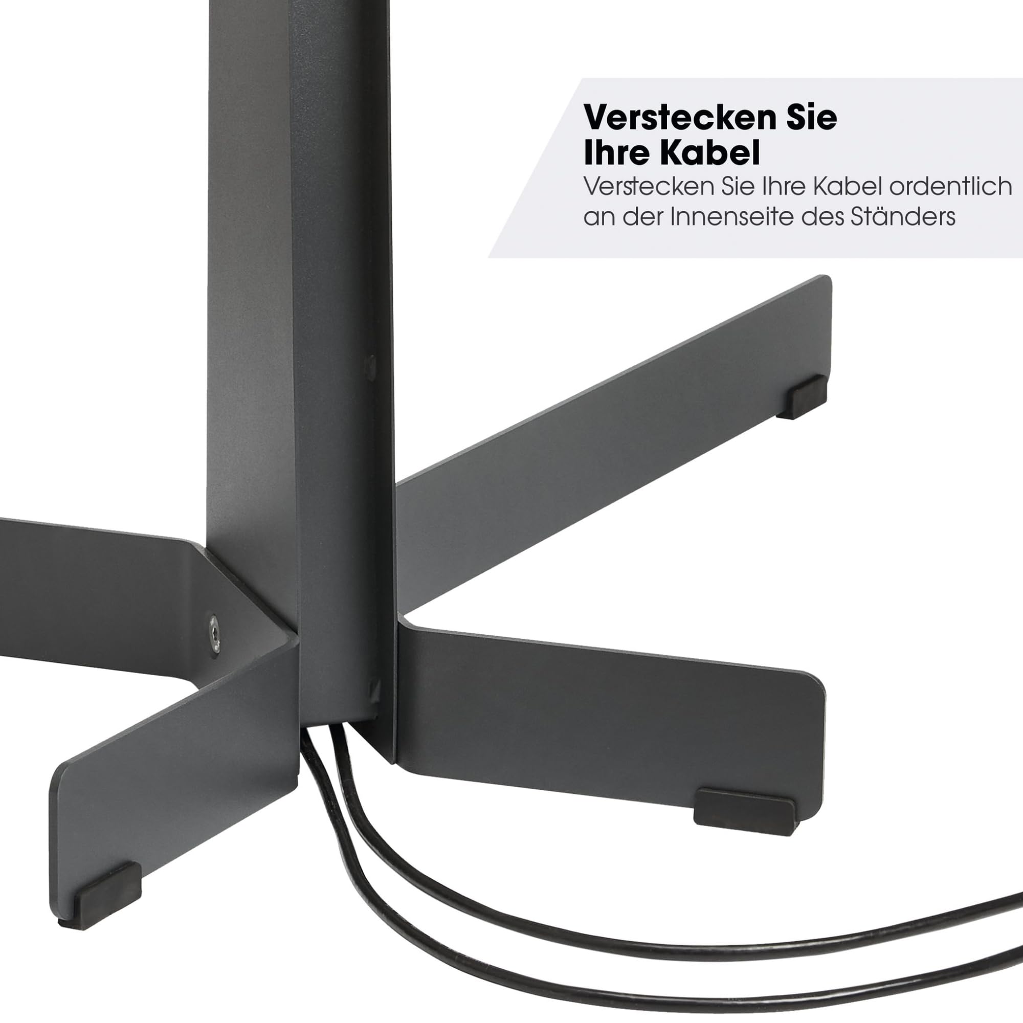 Vogel's TVS 3690 TV-Ständer für 40–77 Zoll – Schwarzer Stahl | Maximale Stabilität Dank TÜV-Geprüftem Standfuß, Höhenverstellbar, Mit Kabelmanagement, Max VESA 600x400, Schwenkbar bis 90°