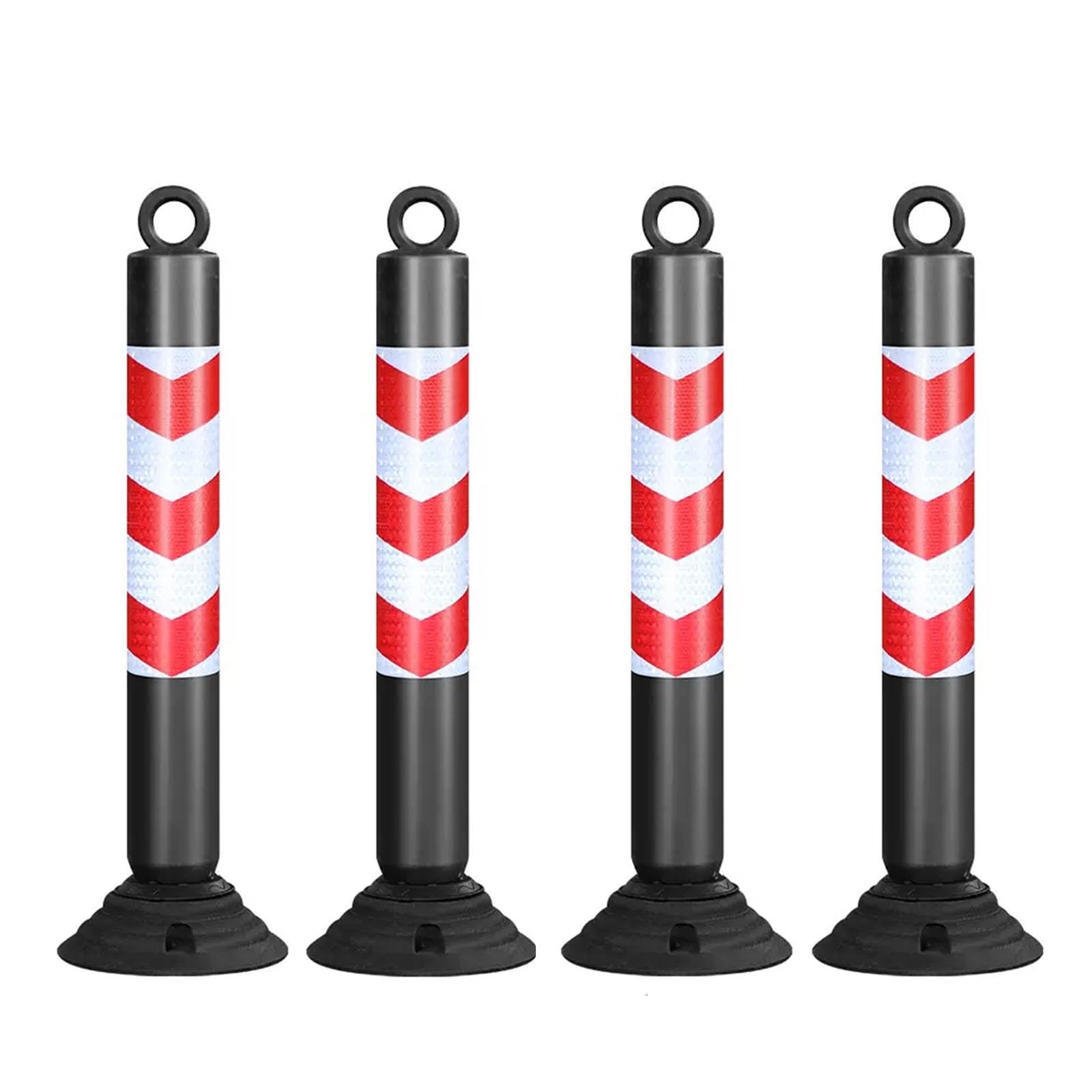 WOTZOV Traffic Cone Safety Barrier Delineator Post Cone 80Cm Tall Street/Driveway Outdoor Traffic Cone Security Post Barrier, Flexible Delineator Posts Detachable Parking Spaces, Gar,Black+red