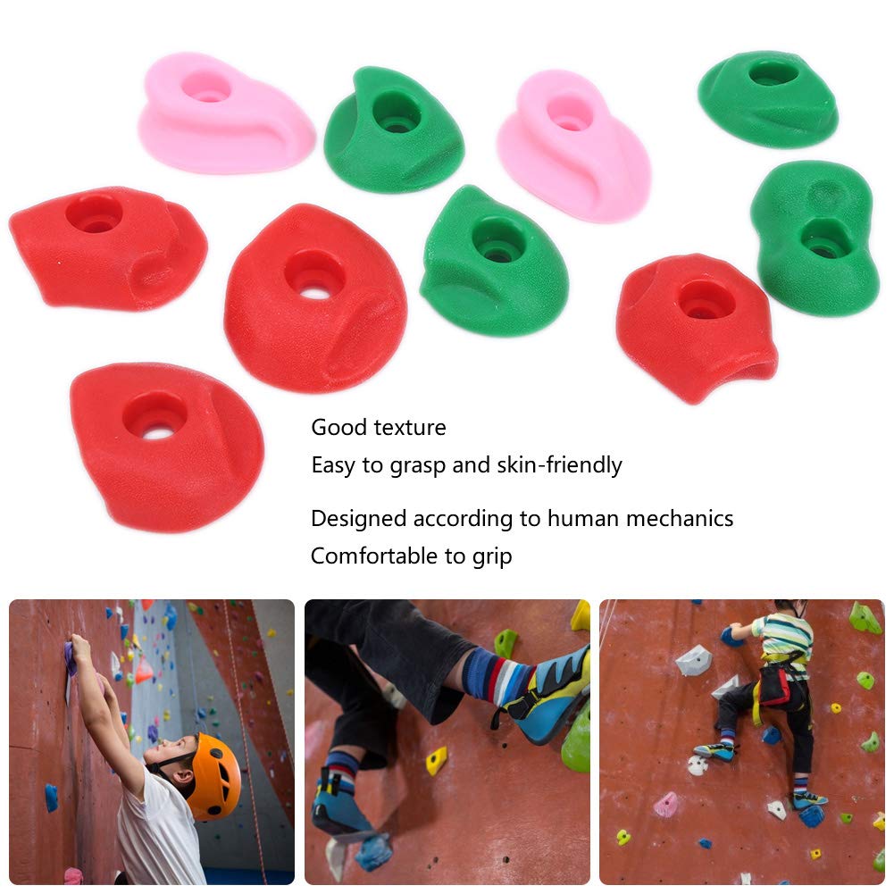 01 Prises d'escalade, Mur de Roche Multicolore Confortable Contient de Grandes poignées de Mur de Roche pour l'extérieur pour Les Enfants pour l'intérieur