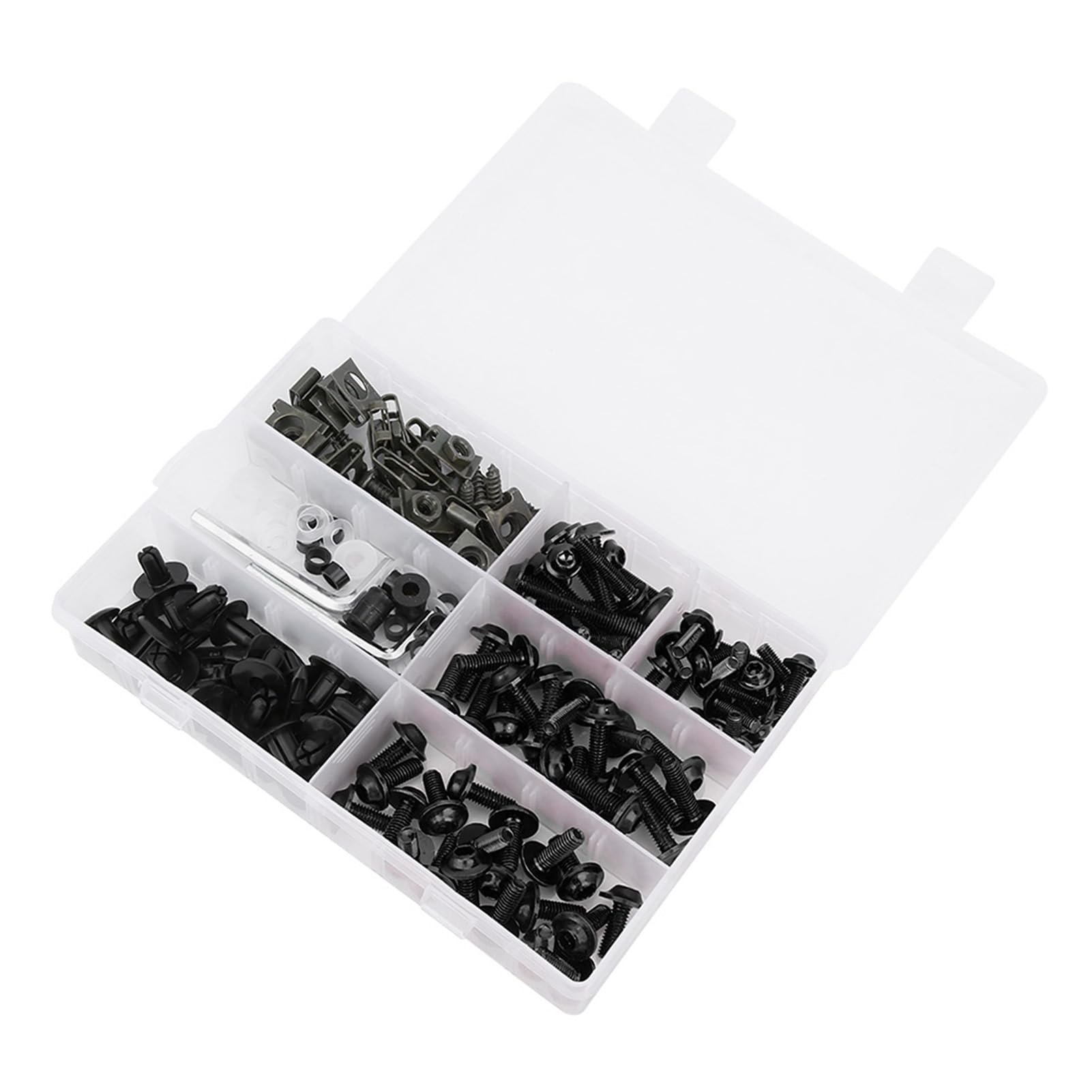 Motorcycle Fairing Kit for Most Motorcycles Waterproof Includes Hardware (Black)