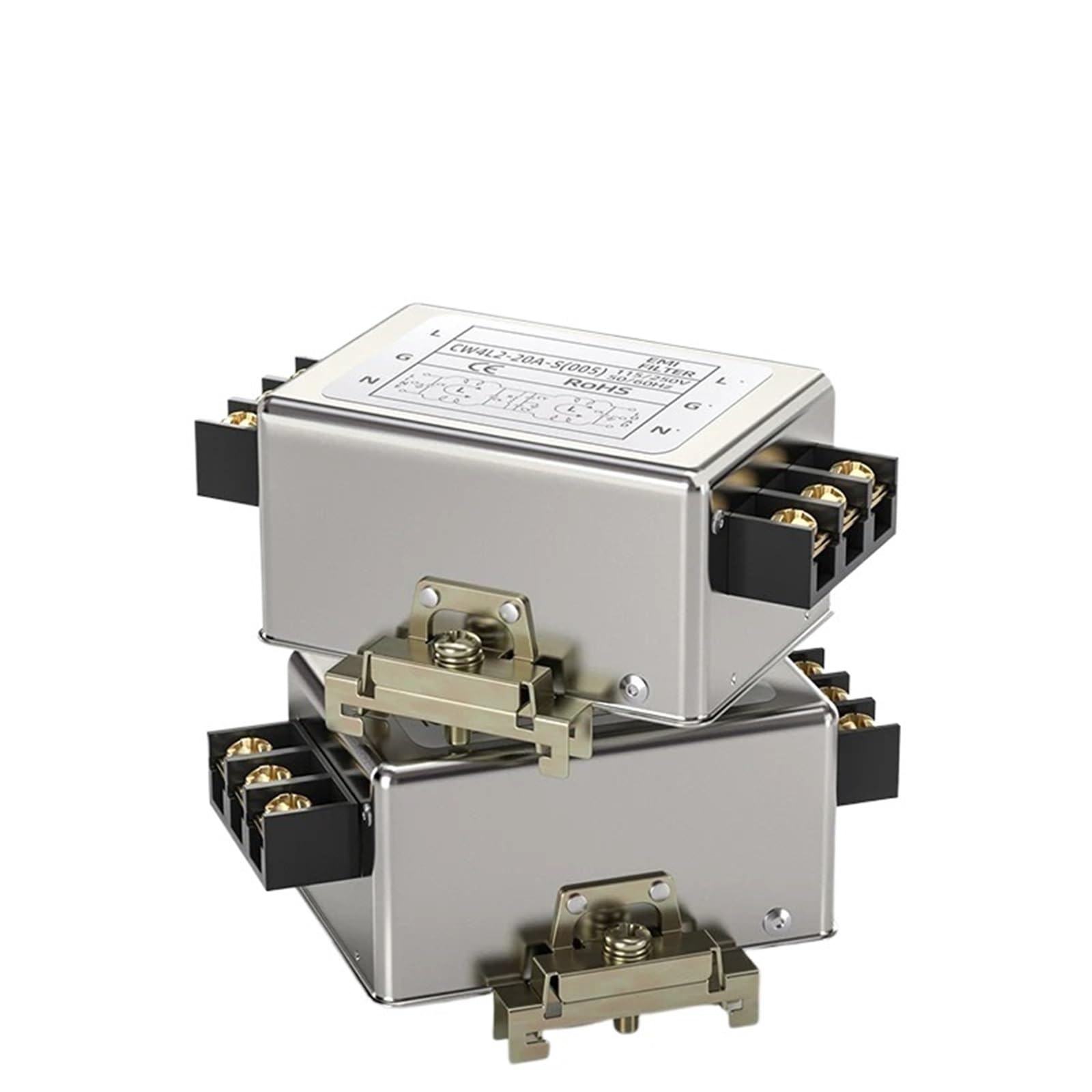 Filtre d'alimentation bipolaire monophasé CW4L2-3/6/10A-S 005, type rail, anti-interférences EMI, AC 220 V, 1 pièce(2)