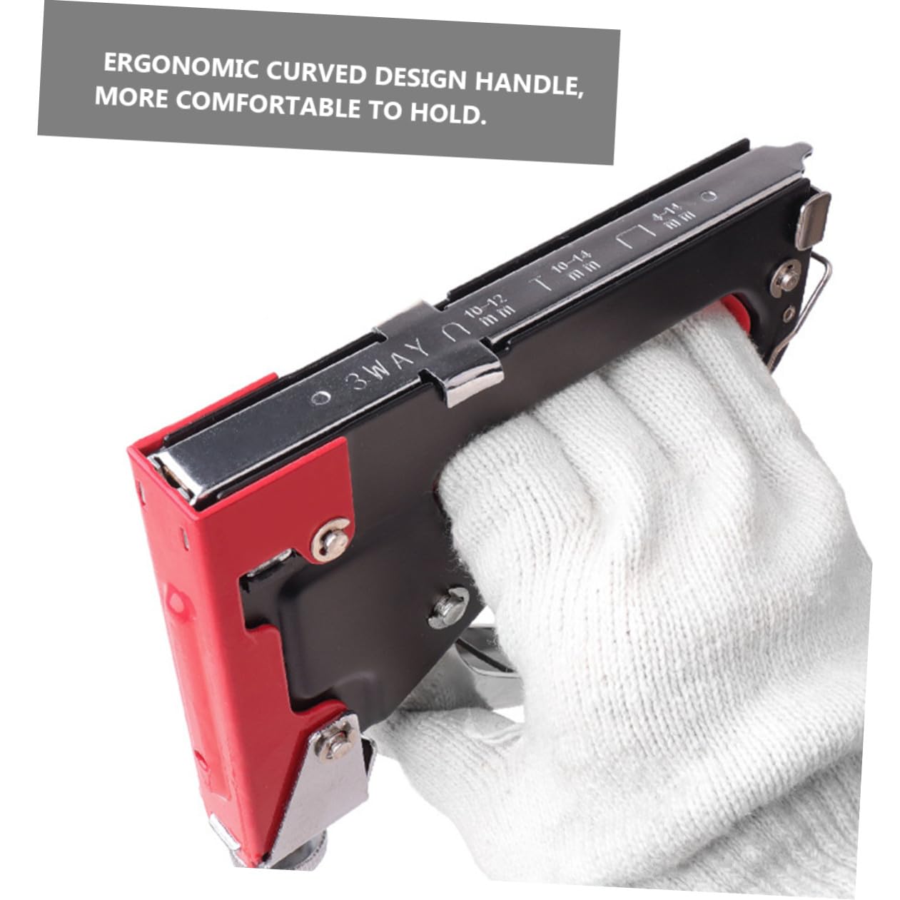 UKCOCO Graffettatrice Pesante a Pistola Design Ergonomico e Manico Curvo in Metallo, Dispositivo per Unghie a U per Lavori Artigianali e Fai da Te