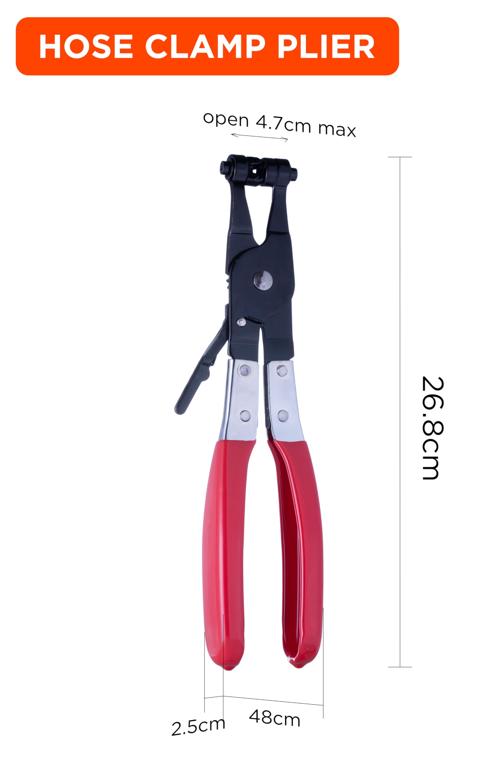 YoiYee High-Carbon Steel Hose Clamp Pliers - Rust-Resistant Valve Seal Removal Tool with Swivel Jaws, Red - Image 2