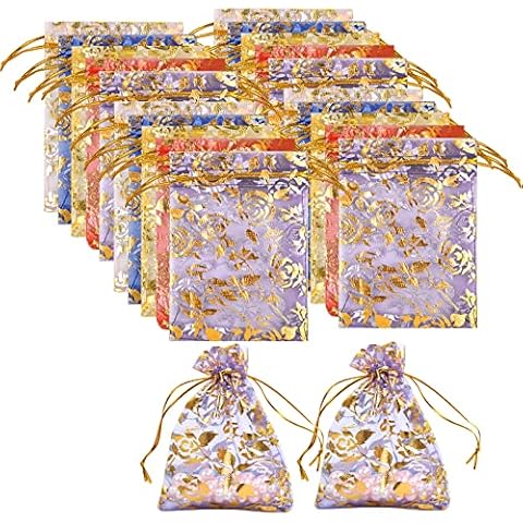 NATUCE 50Pcs Bolsas de Organza de Regalo Cover