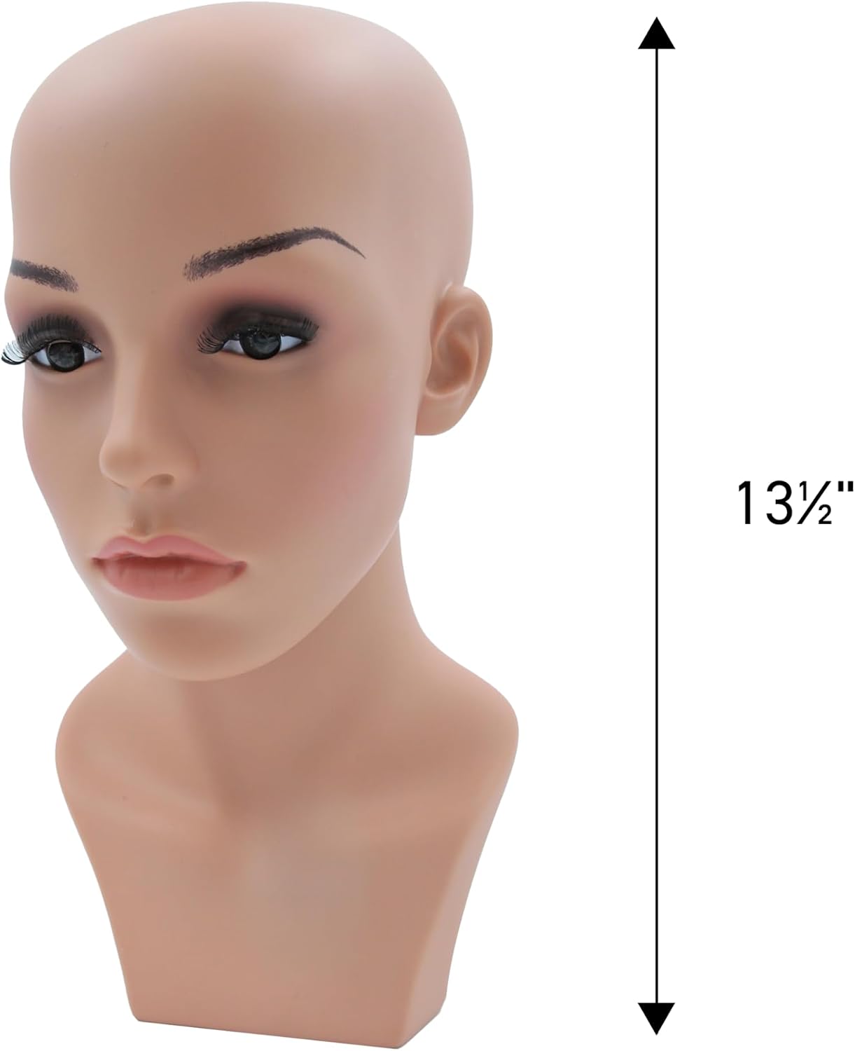 SSWBasics Female Plastic Mannequin Head - Height 13½", Head Circumference 21"