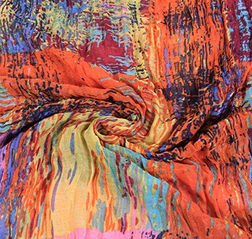 Scarfand's Mixed Colors Oil Paint Tie-dye Spring Fashion Versatile Lightweight Infinity Scarves Head Wrap4