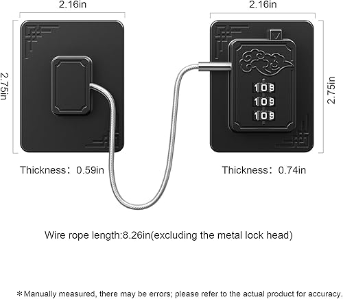 Miniatura 8 de Paquete de 2 cerraduras para refrigerador con contraseña, combinación de cerradura de seguridad a prueba de niños, cerradura de nevera a prueba de