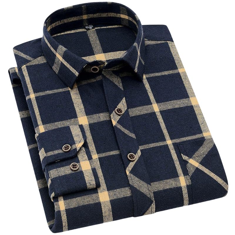 Chemise à manches longues à carreaux haut de gamme pour homme moderne