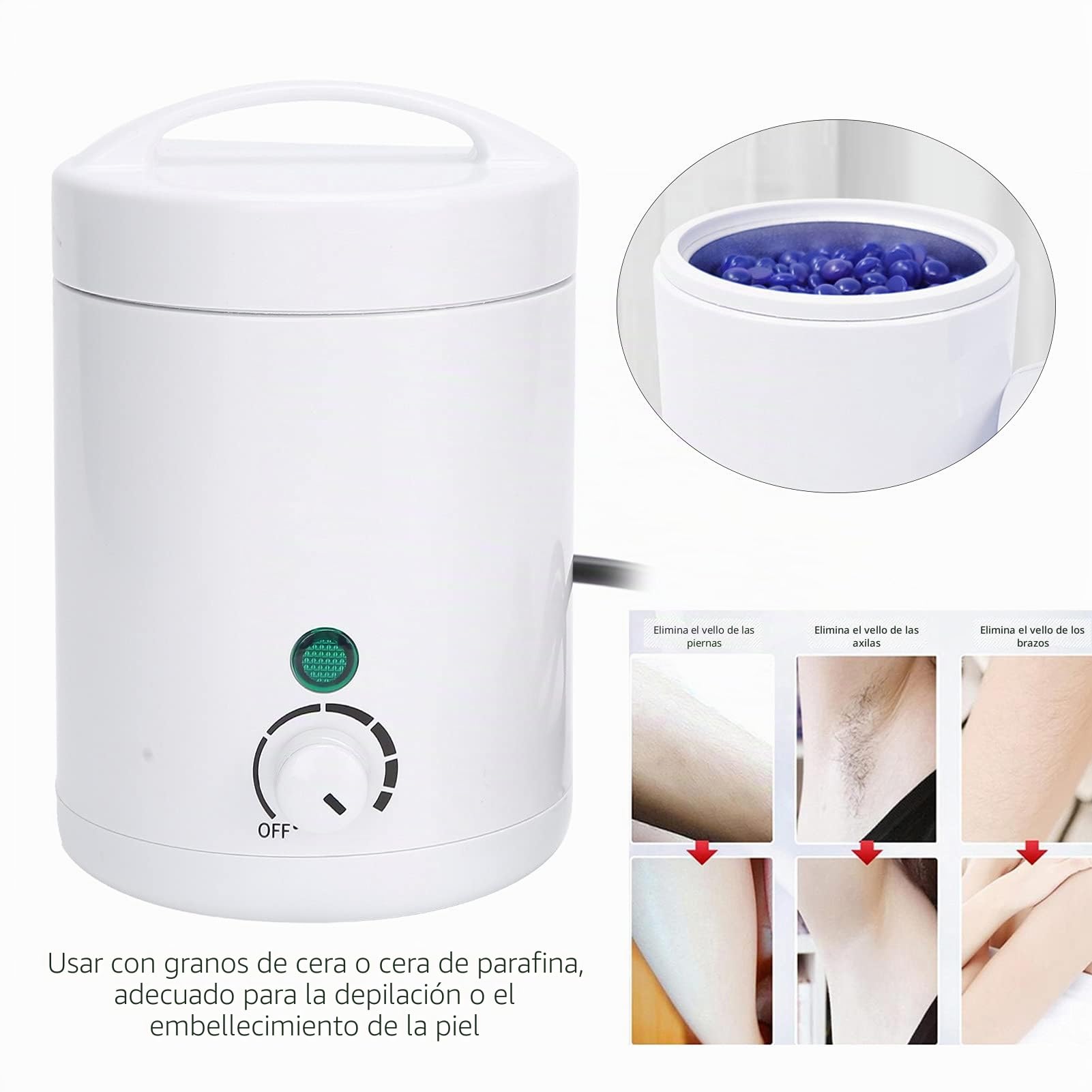 Mini calentador de cera, pequeño calentador de cera multiusos portátil de viaje, máquina depiladora de fusión rápida para depilación, máquina de cera de parafina unisex