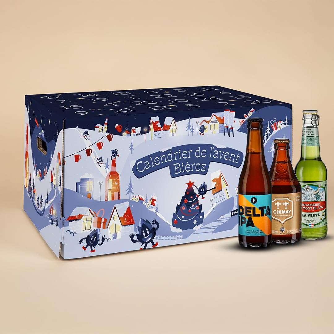 Calendrier de l'Avent Bières - 24 Jours, 24 Dégustations - Coffret cadeau Noël - Bières artisanales
