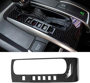 GZXinWei Carbon Fiber Grain Interior Gear ABS Panel Trim Shift Box Cover for Honda 10th Gen Civic 2016 2017 2018 2019 2020