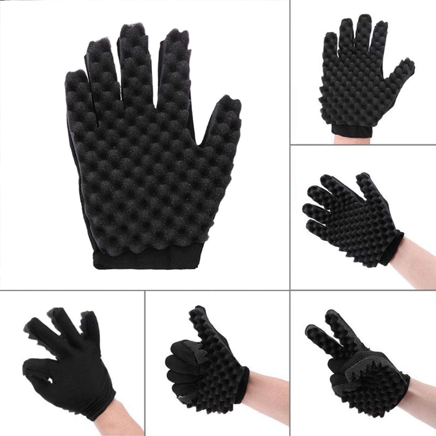 WOSO Hair Sponge Brush, Long and Short Gloves, Curls Coil Magic Mitts, Twist Afro Braid Style Dreadlock Curling Tool (Two Right Hands) - Image 5