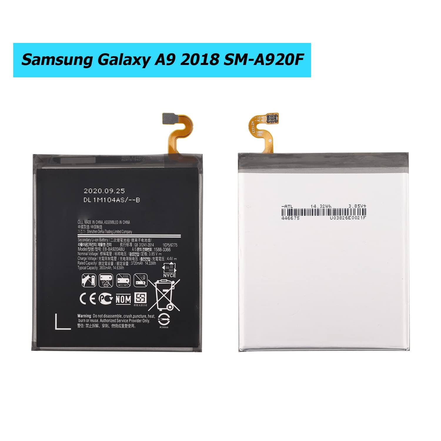 Vvsialeek New EB-BA920ABU Replacement Battery Compatible with Samsung Galaxy A9 2018 SM-A920F A920F with Toolkit