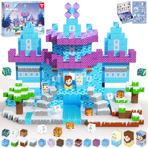 ToyUnited 150PCS Magnetic Blocks - Magnet Building Blocks, Magnet Cubes Tiles Princess Castle Toy, STEM Montessori Sensory Stacking Toys Easter Birthday Gift for Kids Ages 3 4 5 6 7 8 9 10 Years Old