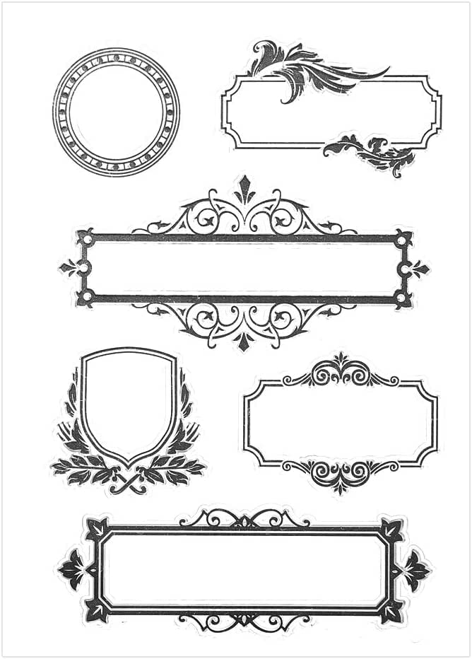 Lily CraftLinda 1pc Different Pattern Frame Clear Stamps for Card Making Decoration and DIY Scrapbooking