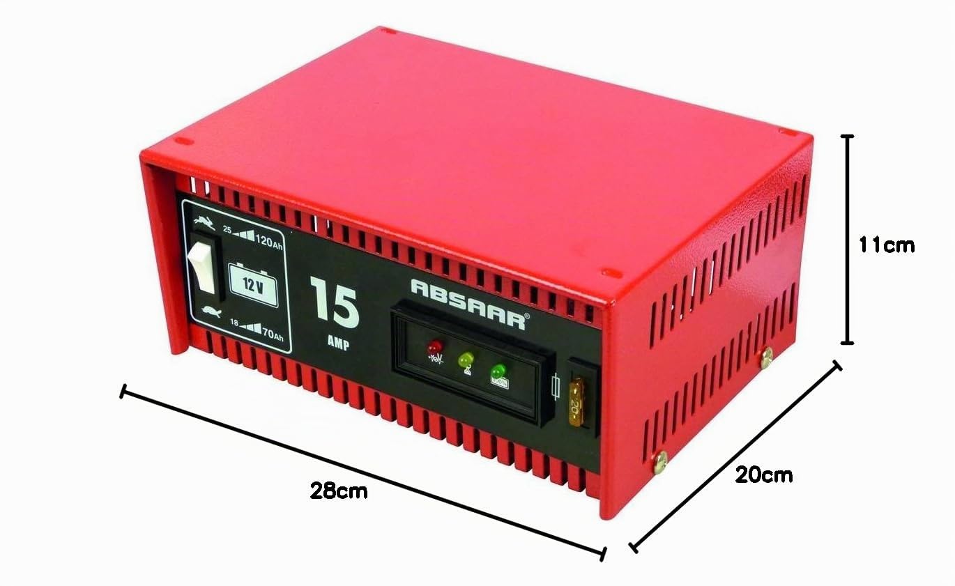Absaar Auto Chargeur de batterie pour Voiture Camions Moto Capacité de batterie Jusqu'à 18-120AhAh NORMAL/S
