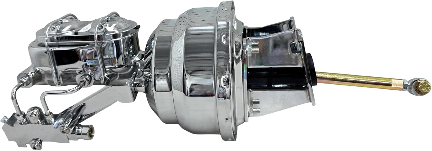 8 Inch Power Brake Booster with Master Cylinder Conversion Kit Dual Disc Drum Brakebooster Bail Top Break Booster and Bracket Set