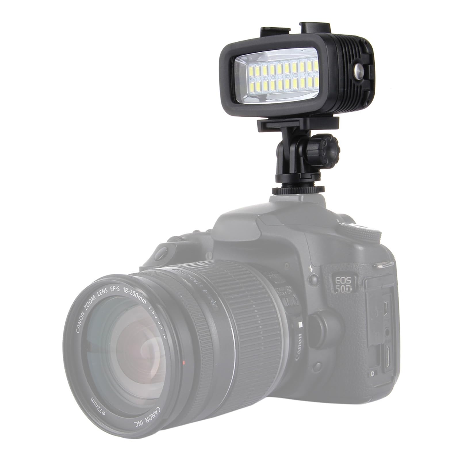 Luce subacquea IPX8 impermeabile LED Video Light per Hero 5/4/3+/3/2/1 Action Camera, 20 LED 40m Luci subacquee con Hot Shoe Mount per Canon per fotocamere DSLR Sony