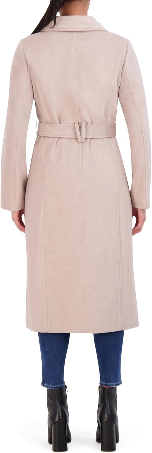 Cole Haan Women's Long Sleeve Formal Slick Wool Zip Up Coat - Image 2