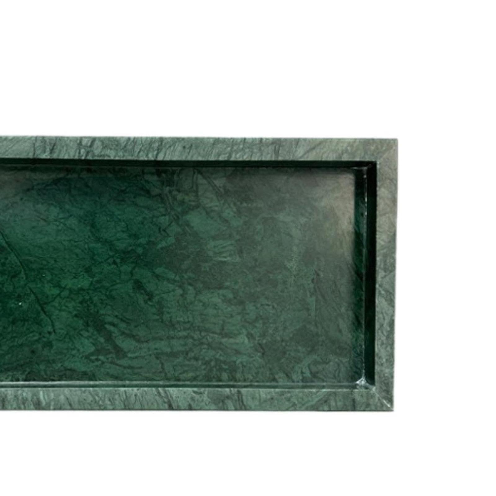 Bandeja de Mármol Elegante Rectangular Organizador Cosmético de Tocador Bandeja de Joyería de Piedra Bandeja Decorativa para Servir Adecuada para Baño, Verde, Individual