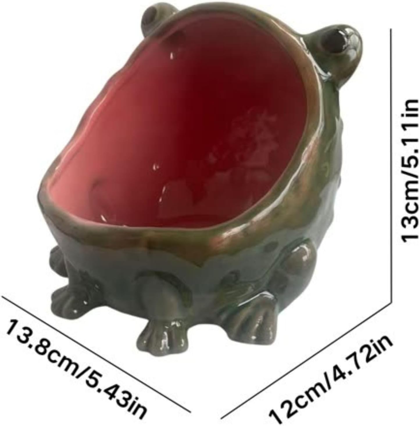 Big Mouth Frog Candy Dish, Ceramic Cute Animal Key Bowl for Entryway Table, Fun Desktop Storage Jar for Office or Home Decor image 2
