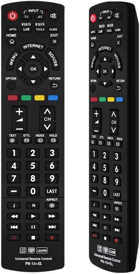 AlkiaUniversal Remote Control for Almost All Panasonic TV/VIERA Link/HDTV/ 3D/ LCD/LED, Applicable Panasonic N2QAYB000487 N2QAYB000490 N2QAYB000752 N2QAYB000504 N2QAYB000078 N2QAYB000715 and More