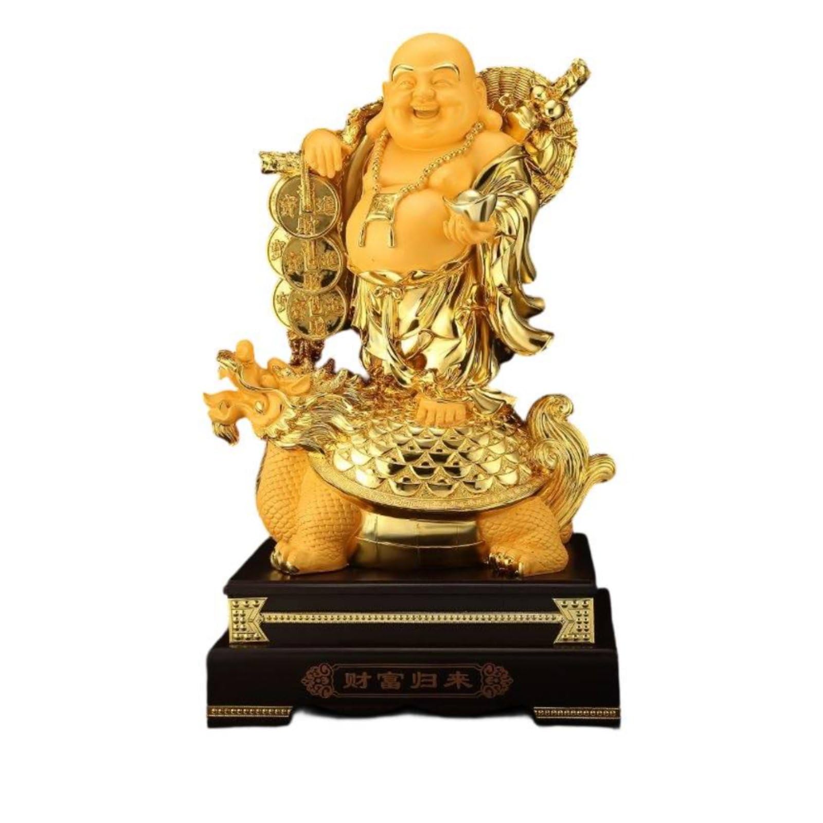 Baoblaze Statue Bouddha Sculpture Bouddhique Figurine Décorative Ornement Éclat Doré pour Une Atmosphère Prospère et Sereine Gravure Fine, 24 Pouces, Style to 2