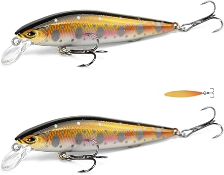 2 Pcs 10g 85mm Floating Wobbler Fishing Bait Mini Hard Bait Quality Professional Fishing Tackle Gear Sinking Lures