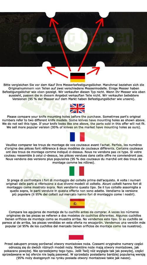 40 CM Rasenmähermesser für Wolf Garten A400E ab 2015 / Oregon  