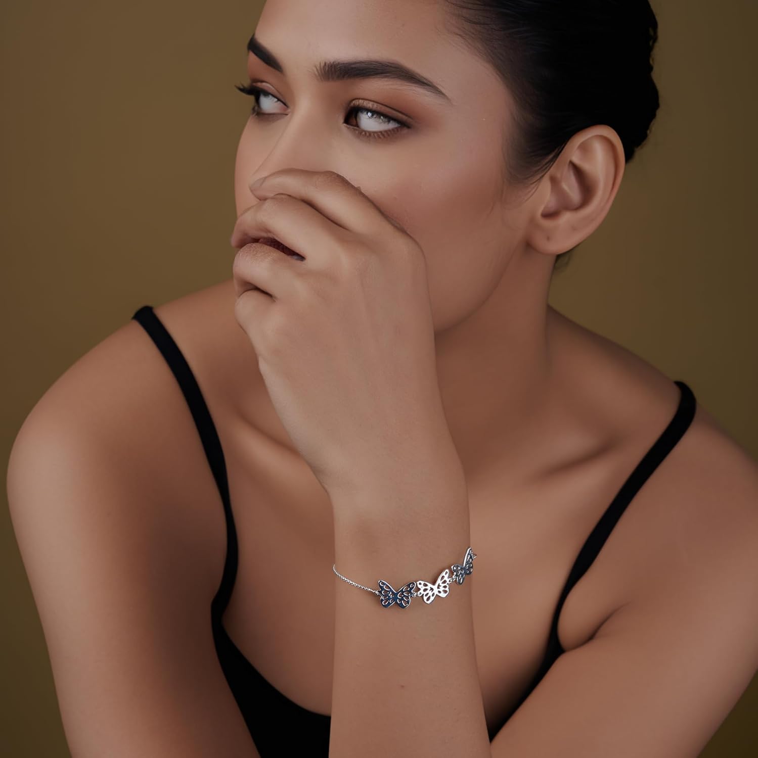 Charmsy 925 Sterling Silver Butterfly Earrings & Bracelets for Women | Butterfly Jewelry Gifts for Wife Mom Daughter