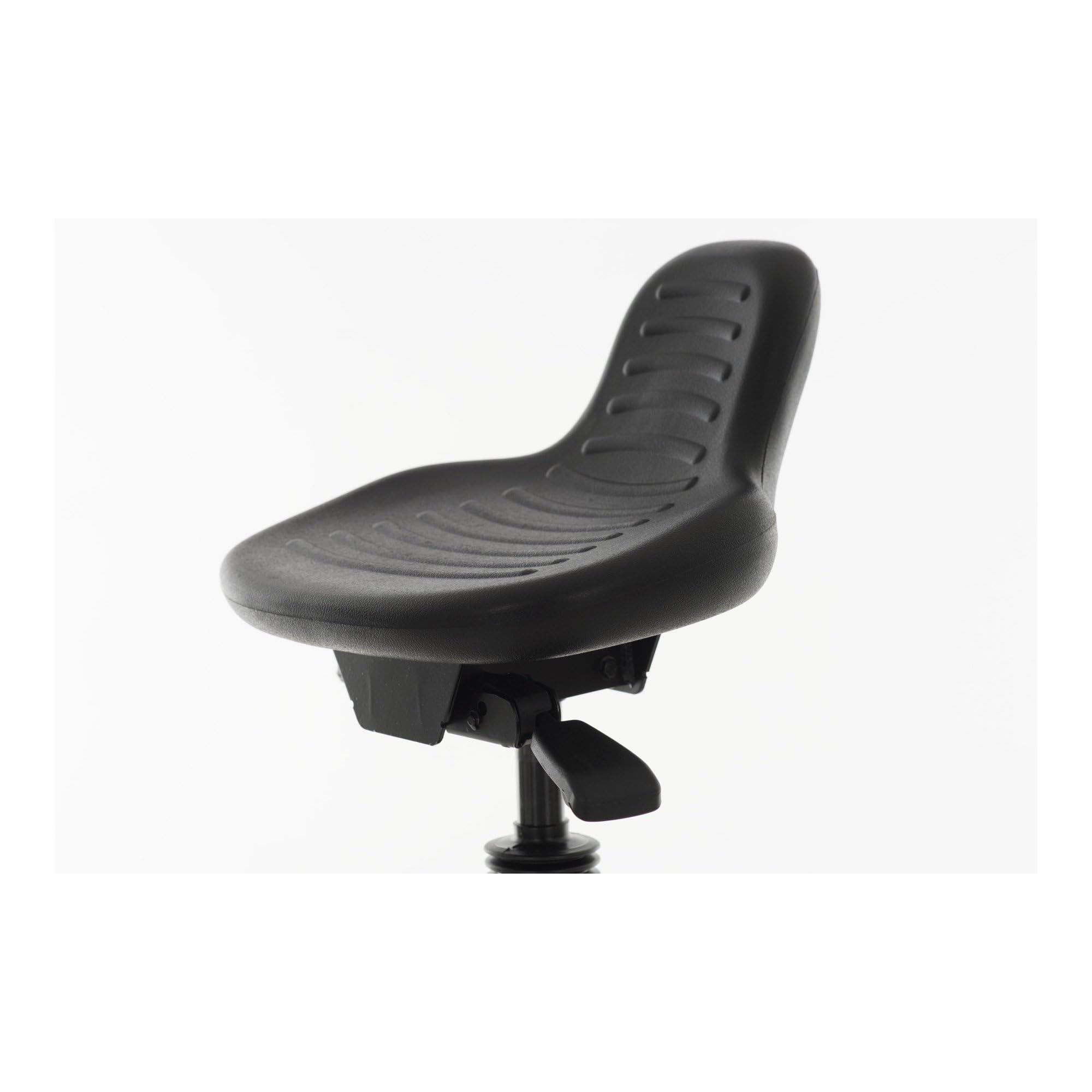 Assis-debout à patins STIER, hauteur d'assise 640-890 mm, assise en PU, avec poignée